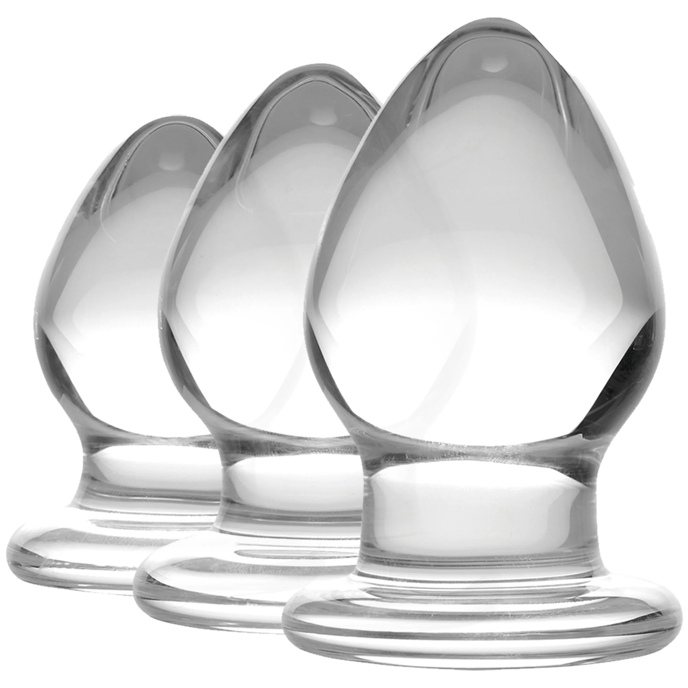 3 Piece Glass Anal Plug Kit - Image 2