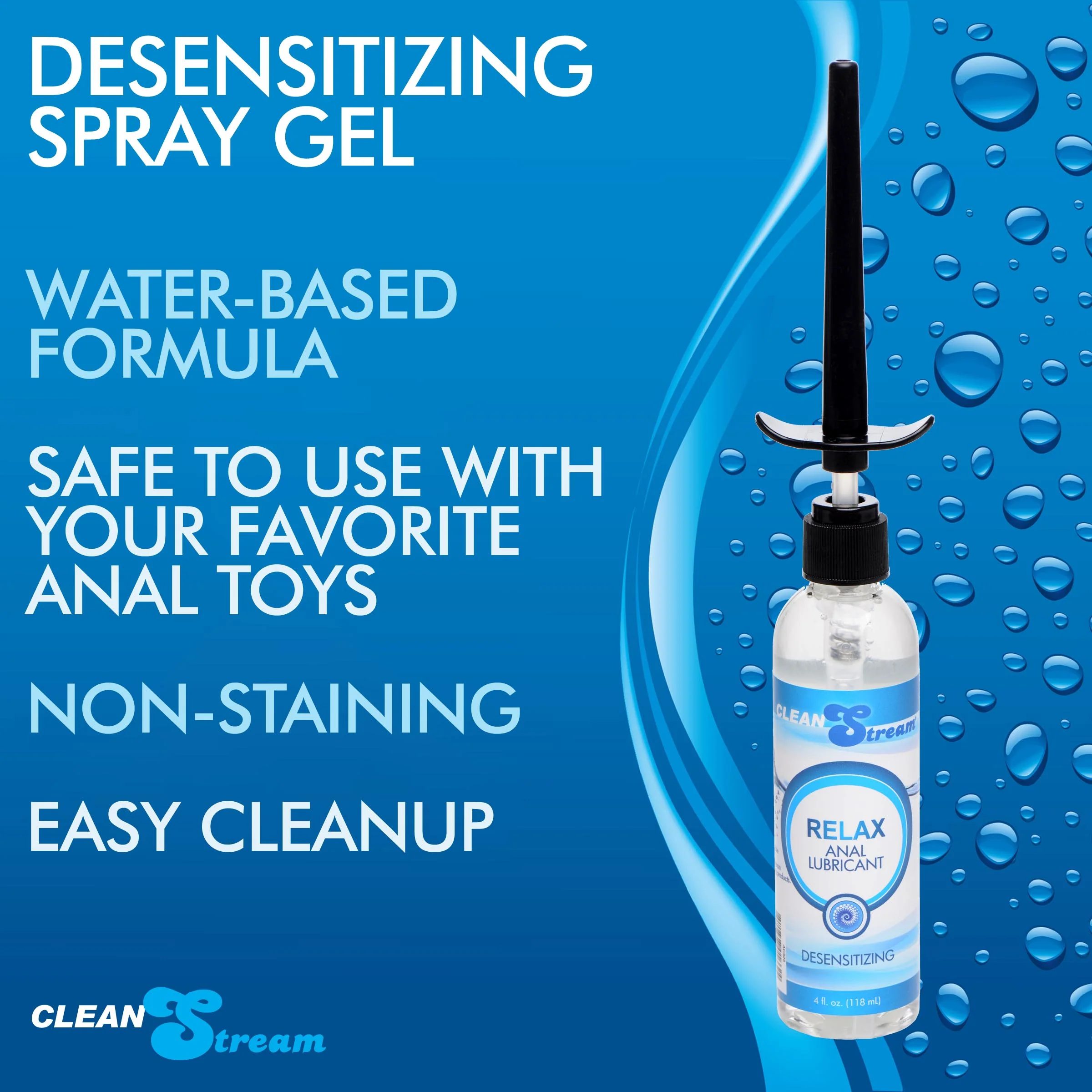 4oz CleanStream Relax Desensitizing Anal Lube with Injector Kit - Image 4