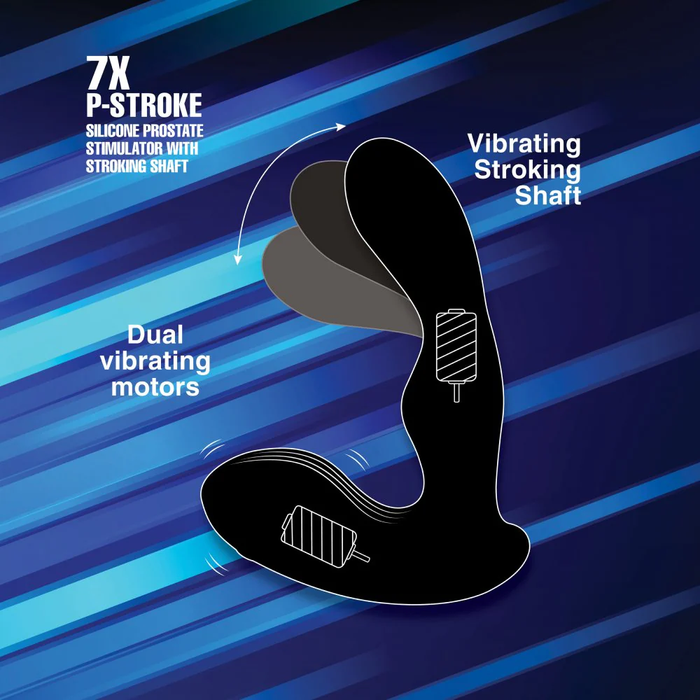 7X P-Stroke Silicone Prostate Stimulator with Stroking Shaft - Image 3