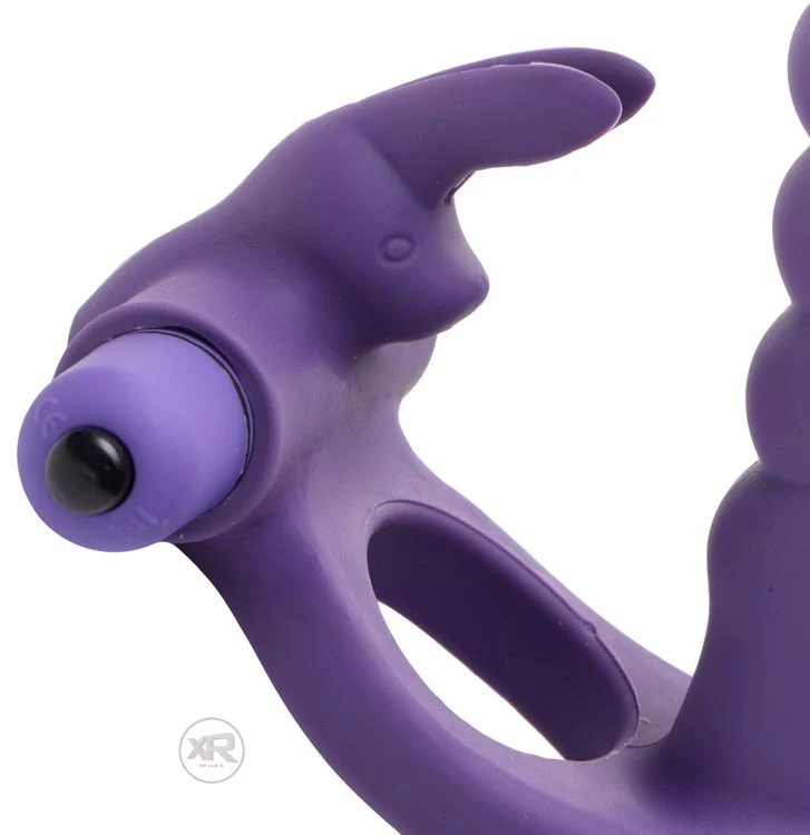 Double Delight Dual Penetration Rabbit Cock Ring - Image 2