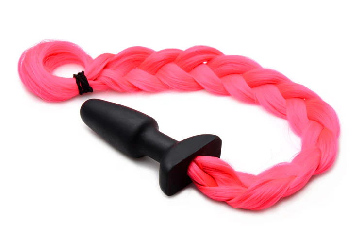 Hot Pink Pony Tail Anal Plug - Image 4