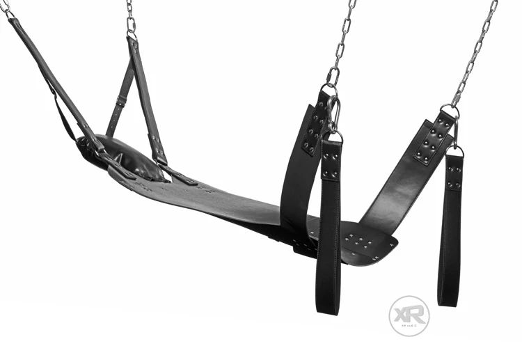 Leather Swing with Pillows and Stirrups - Image 2
