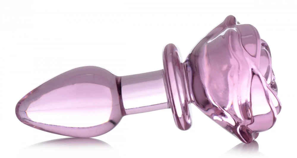 Pink Rose Glass Anal Plug - Image 6