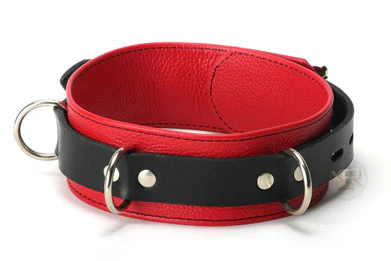 Strict Leather Red and Black Locking Collar - Image 2