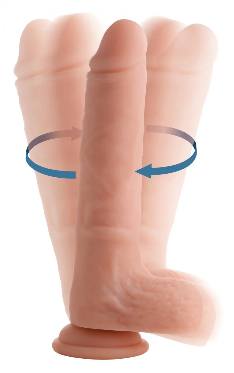 Vibrating and Rotating Remote Control Silicone Dildo with Balls