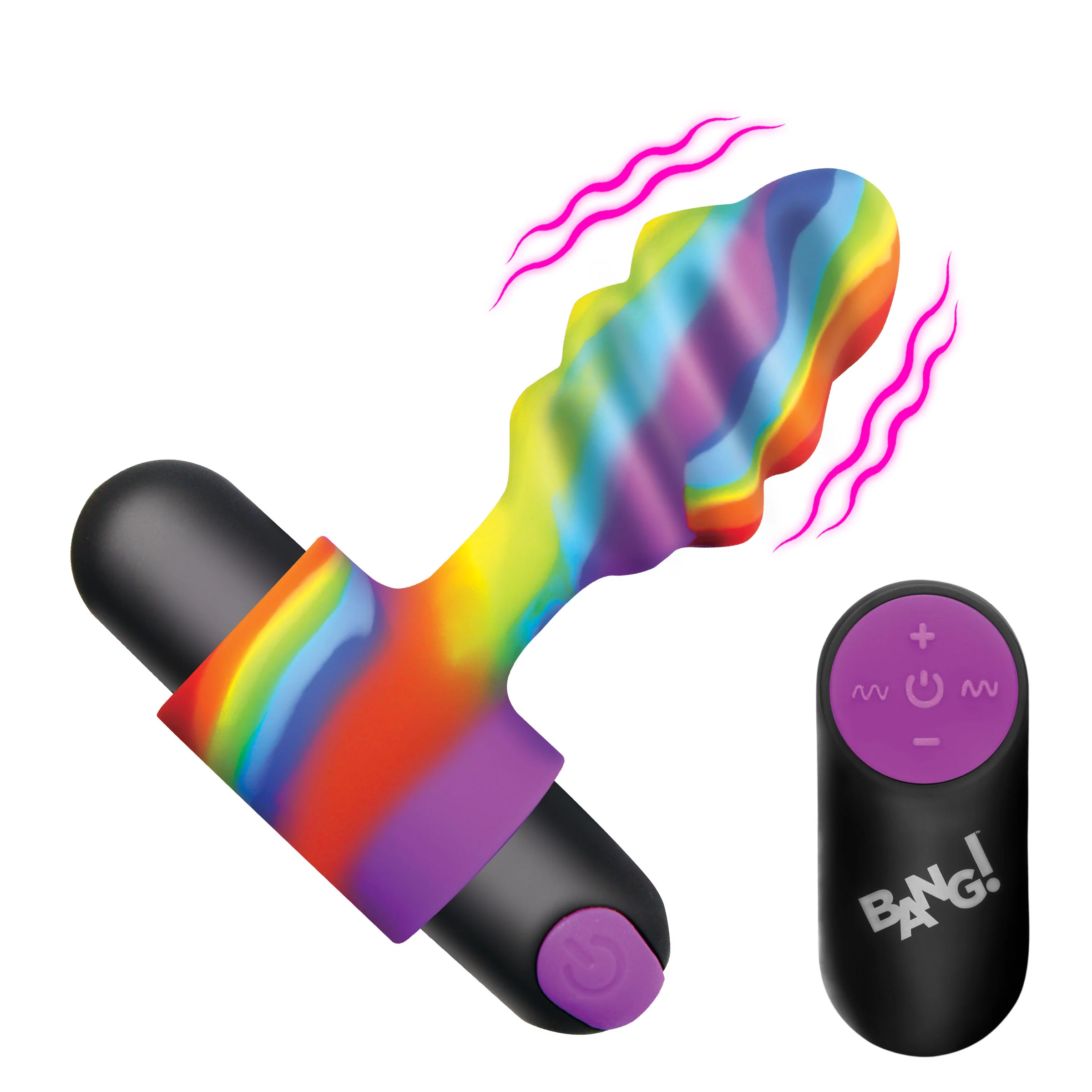 Vibrating Rainbow Butt Plug - Image 6